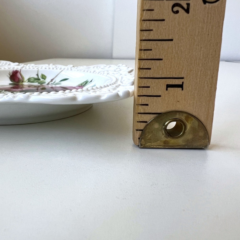 Godinger Porcelain Rose Floral Square Decorative Plate Trinket Dish 6" - Picture 8 of 8